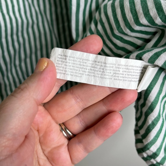 Eloquii Green and White Striped Cotton Top - Picture 11 of 11